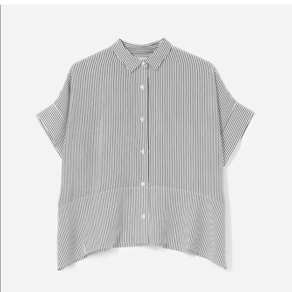 Everlane square silk striped shirt size 2